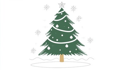 Fototapeta premium A Whimsical Christmas Tree Depicting Holiday Cheer and Joy