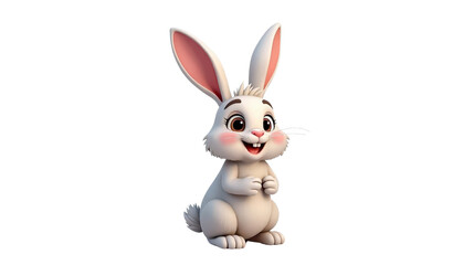 Fototapeta premium Cute Cartoon Rabbit Character Full Body White Background Stock Image isolated