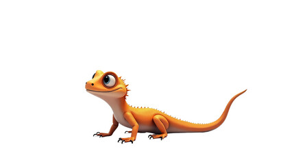 Obraz premium Cartoon Lizard Illustration Full Body Isolated On White Background