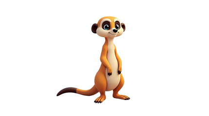 Meerkat Cartoon Character on Transparent Background Stock Image isolated