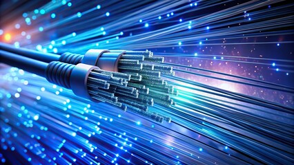 binary code streaming through fiber optic cables