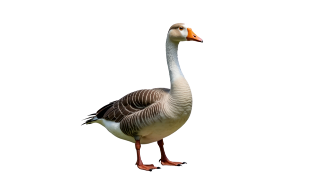 Realistic Goose Close Up Portrait on White Background isolated
