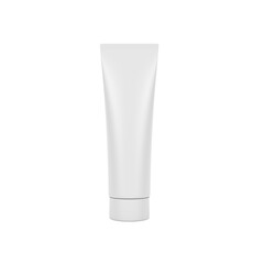 White cosmetic tube. Isolated. Toothpaste. Cream. Mockup. Blank. 3d illustration.