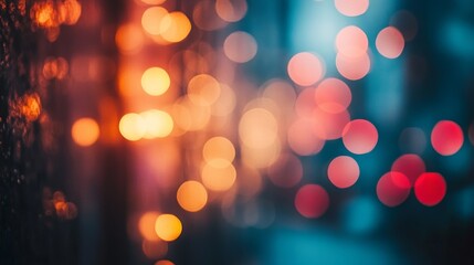 Abstract Bokeh Lights Background   Orange  Red  and Blue Blurred Lights