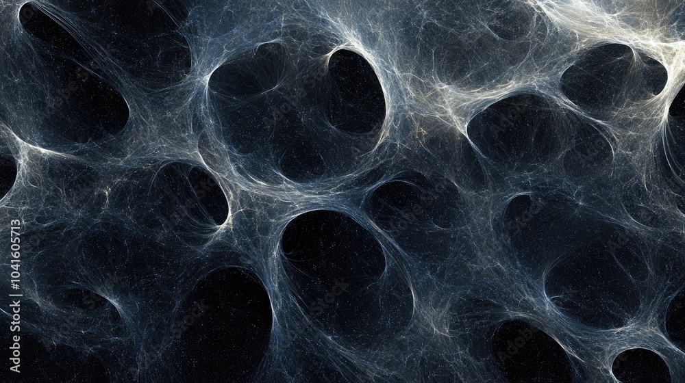 Fototapete Fantasy 3D rendering of an abstract background featuring trails of particles showcasing a computer generated chaotic composition of lines and curls