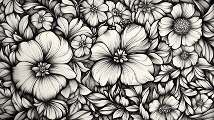 A stunning hand drawn floral pattern featuring intricate designs