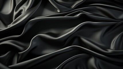Fototapeta premium Black Silk Draped Fabric