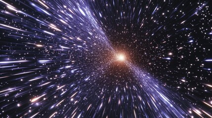 Hyperspace Travel depicted in 3D cartoon rendering