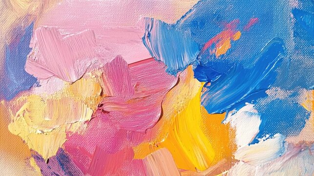 Oil painting featuring an abstract colorful background Impressionist style with modern surrealist elements Ideal for wall decor and showcasing unique hand drawn textures