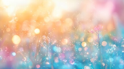 Obraz premium Abstract Bokeh Background with Delicate Flowers and Soft Light