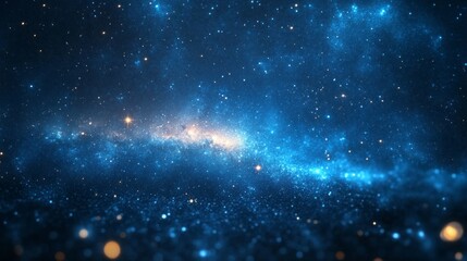 Naklejka premium A blue sky with a lot of stars and a galaxy