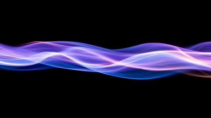 Obraz premium Abstract Purple and Blue Light Wave on Black Background