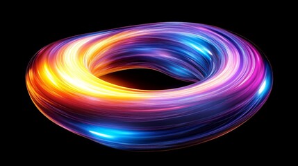 Abstract Colorful Glowing Ring with Motion Blur Effect
