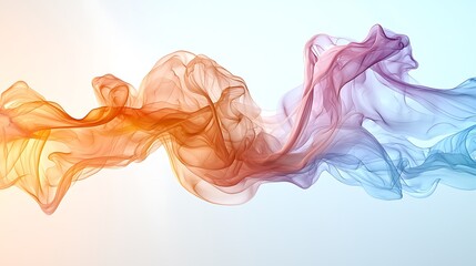 Fototapeta premium Captivating flow of colorful smoke waves creating an ethereal atmosphere and visual harmony in abstract art