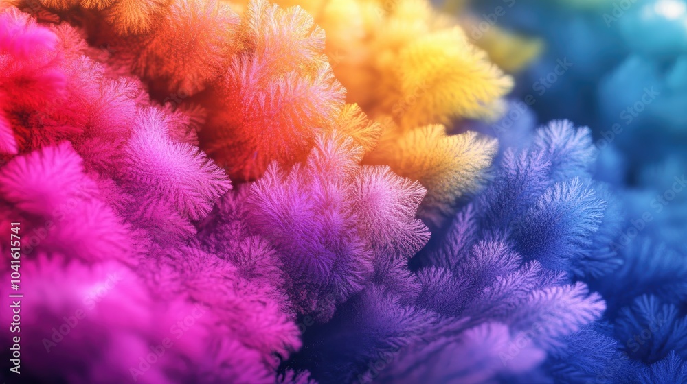 Fototapete abstract multicolored fluffy fractal image created using computer graphics