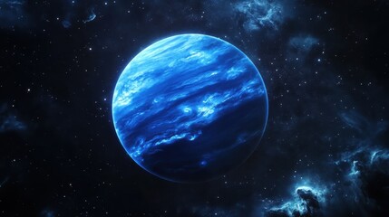 Obraz premium Stunning Neptune in a Cosmic Surrounding