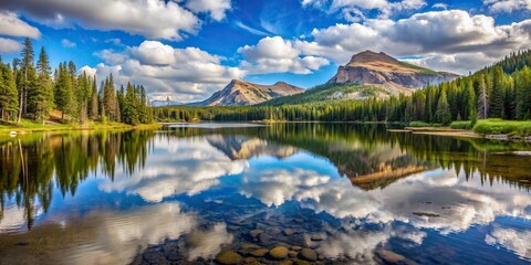 Beautiful scenic view of Lily Lake in the High Uintas