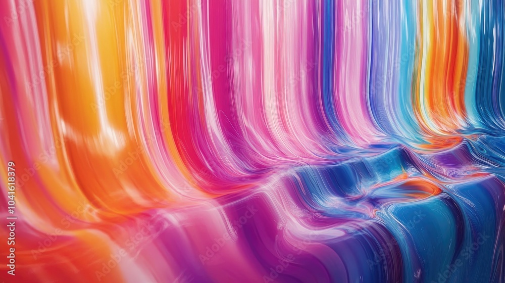 Poster 3d rendering of abstract blurred motion backgrounds in multiple colors