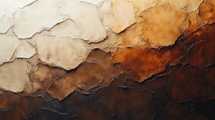 Fototapeta premium A painting of a mountain range with a brown and white color scheme
