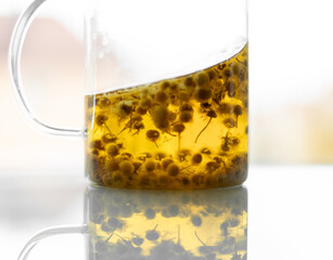 Chamomile Tea in a Glass Teapot