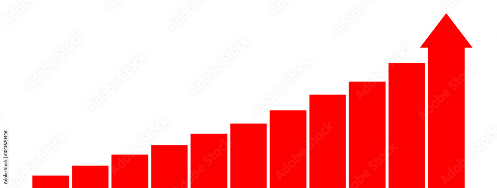 Poster increase value arrow chart on white background design template. investment value economy growth conc