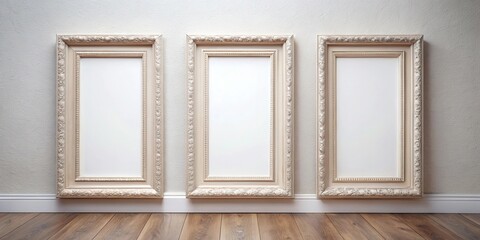 Blank frames above credenza