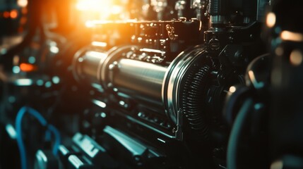 Obraz premium Workers Conducting Inspections on Machinery in Factory Setting