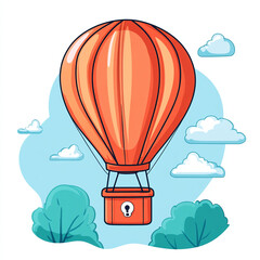 Fototapeta premium illustration of hot air balloon in the sky