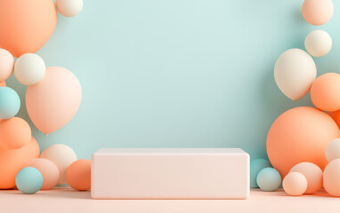 Fototapeta premium Minimalist e-commerce product display table business background 