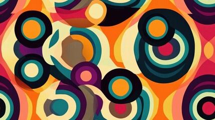 Abstract geometric colorful seamless pattern for use as a background This decorative design is suitable for wallpaper pattern fills web page backgrounds and surface textures featuring a vintage re