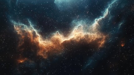3D cartoon rendering showcasing nebulae and numerous stars in outer space