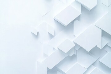 Fototapeta premium Abstract White Geometric Shapes on Soft Background