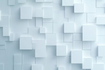 Abstract White Geometric Background with 3D Cubes