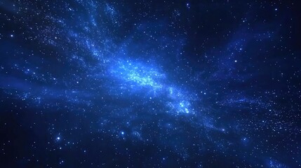 Naklejka premium Cartoon rendering in 3D depicting a blue dark night sky filled with numerous stars and the Milky Way against a space backdrop
