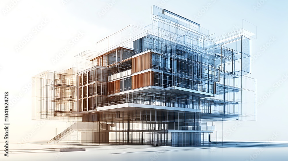Fototapete Innovative ai-assisted architectural design transforming concepts into reality with advanced visualization techniques and structural creativity
