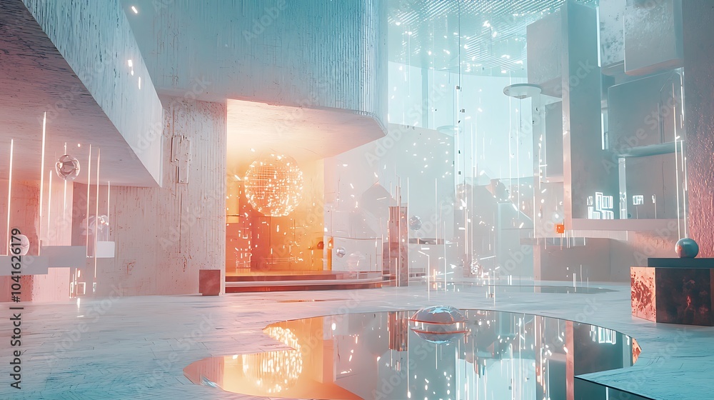 Fototapete exploring the future intelligent design collaboration in a visually stunning ai-driven architectural