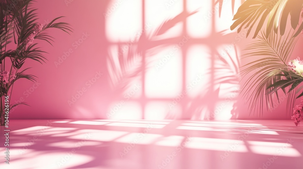 Poster 3d rendering of an abstract pink color gradient studio background for product presentation featuring
