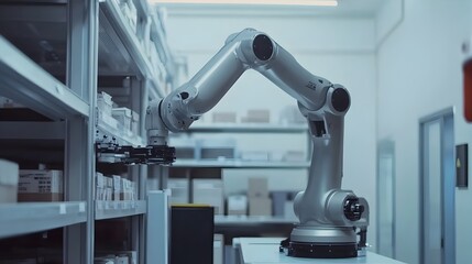 Robotic Arm Automating Warehouse Shelf Picking for Efficient Logistics