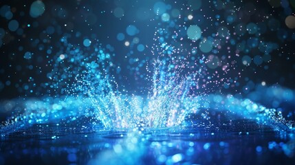 A lively and vibrant fountain brought to life by the energy of radiating particles.