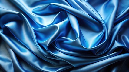 Obraz premium Blue satin fabric gently blowing in the wind creating a delicate and minimalist scene