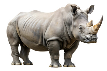 Fototapeta premium Rhinoceros on Transparent Background. PNG.