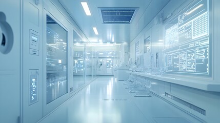 Fuel Processing Control Room with Digital Monitoring Interfaces and Automation Systems