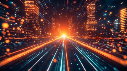 Obraz premium Dynamic Technology Abstract Background with Vibrant Colors