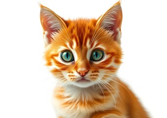 Obraz premium Cute orange cat and grey cat isolated on the white background.