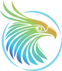 Gradient Raund bird logo design