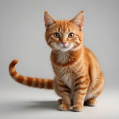 Obraz premium Cute orange cat and grey cat, very cute animal in the world.