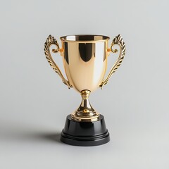 gold trophy cup on white background