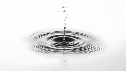 Elegant White Water Splash Creating Captivating Symmetrical Ripples on Peaceful Background