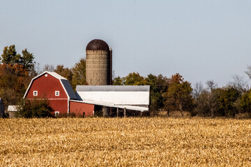 red barn and silo
