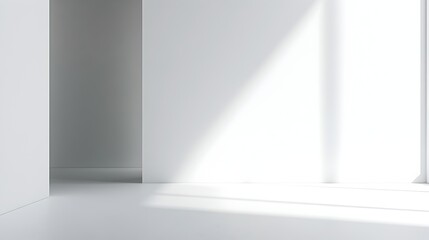 Bright and Clean Minimalist White Background with Soft Shadow